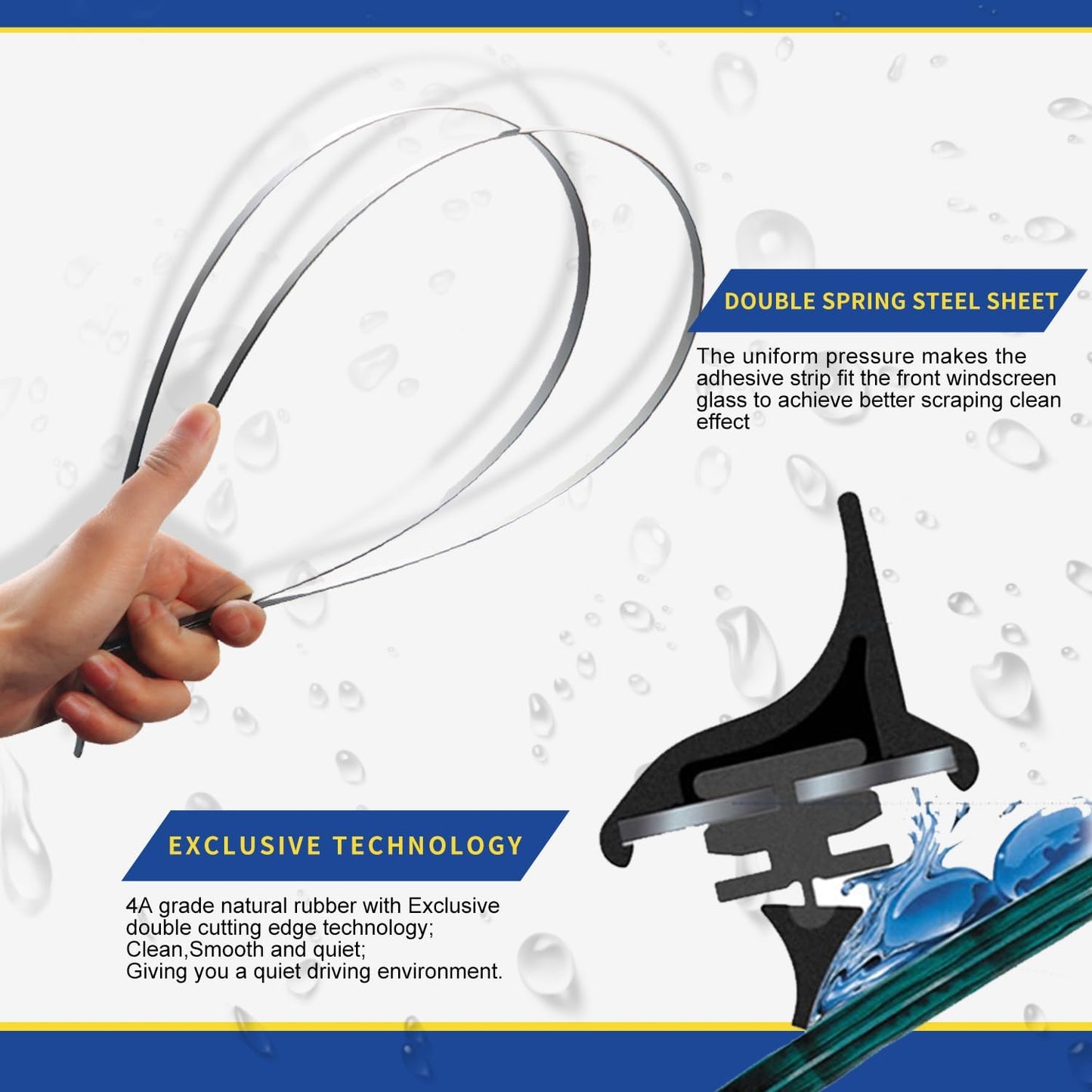 ANRDDO Wiper Blades 26” + 23” – Fits Toyota Tundra 2007-2021 / Sequoia 2008-2022 (Pinch Tab)